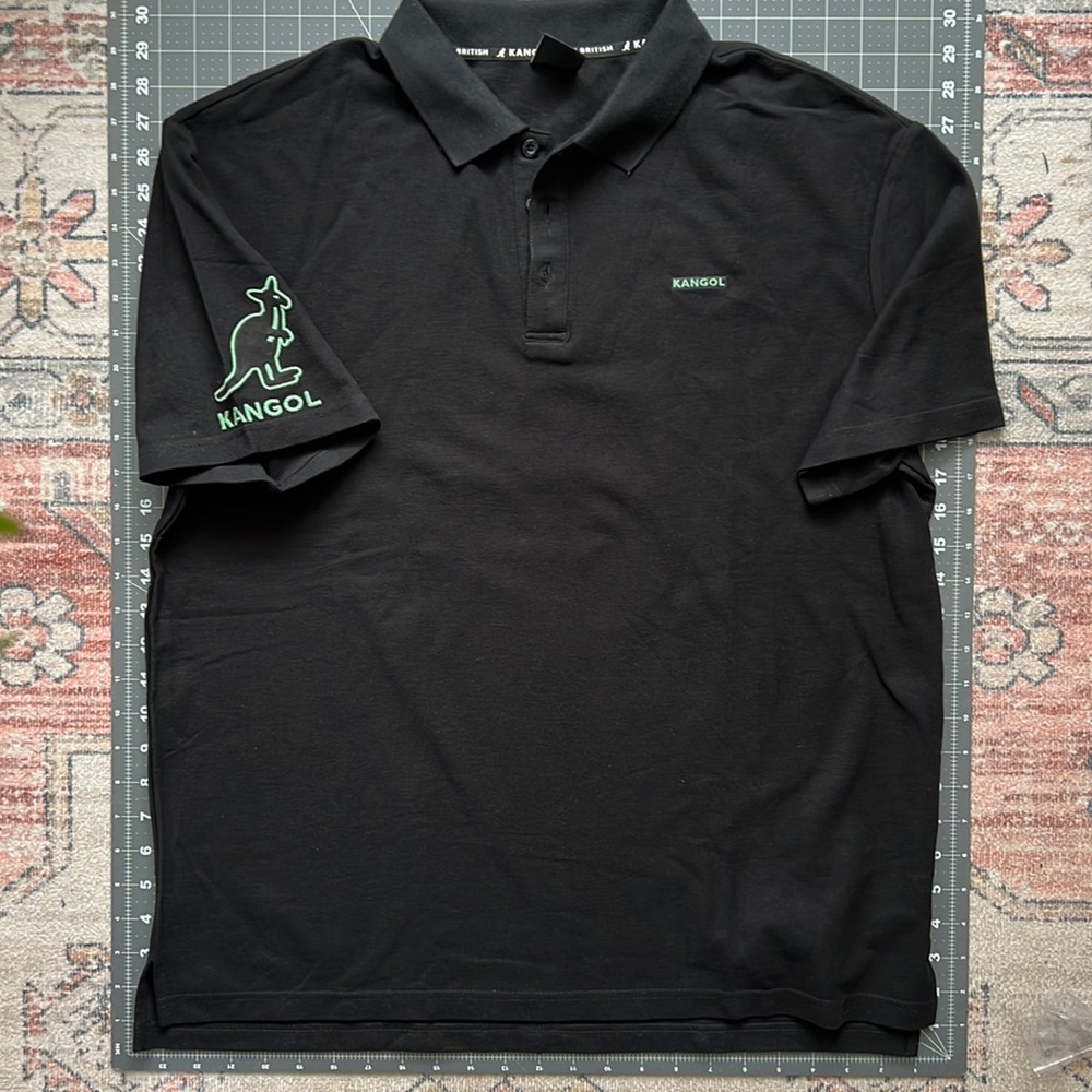 New Black Kangol cotton polo shirt men’s XL